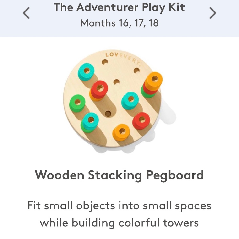 Lovevery Wooden Stacking Pegboard